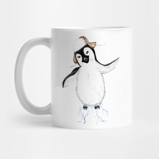 Cartoon penguin on iceberg Mug